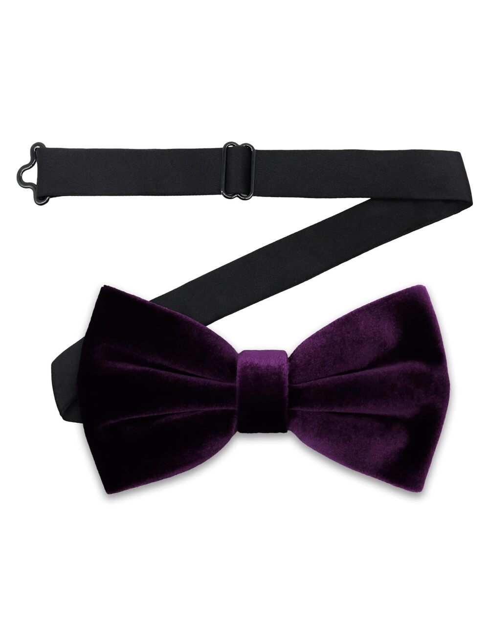 4922 Purple Velvet Bow Ties Solid Color Clip on Bow Tie Formal Vintage